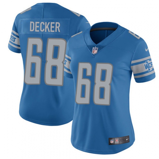 Women's Nike Detroit Lions 68 Taylor Decker Limited Light Blue Team Color Vapor Untouchable NFL Jersey