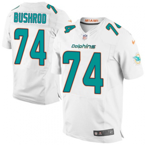 Men's Nike Miami Dolphins 74 Jermon Bushrod Elite White NFL Jersey