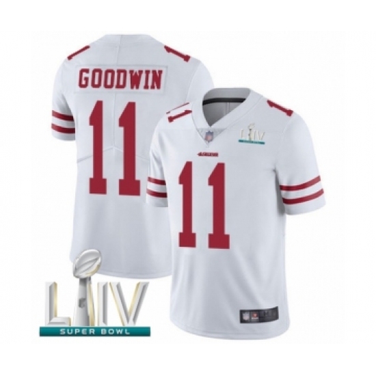 Men's San Francisco 49ers 11 Marquise Goodwin White Vapor Untouchable Limited Player Super Bowl LIV Bound Football Jersey