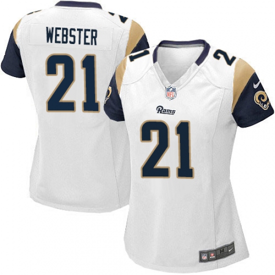 Women's Nike Los Angeles Rams 21 Kayvon Webster Game White NFL Jersey