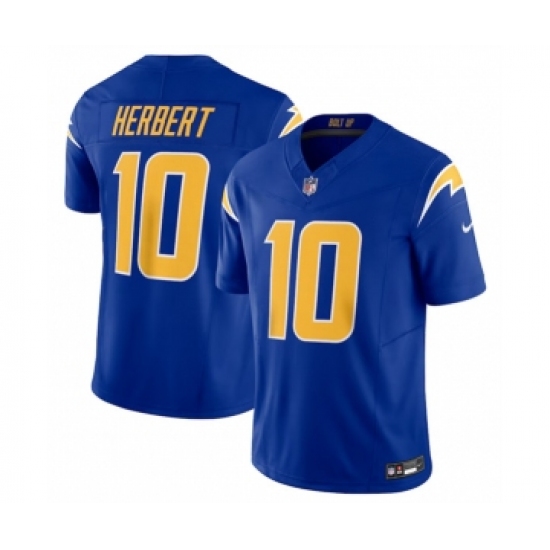 Men's Nike Los Angeles Chargers 10 Justin Herbert Royal 2023 F.U.S.E. Vapor Untouchable Limited Stitched Jersey
