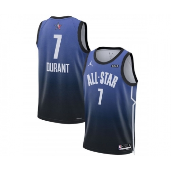 Men's 2023 All-Star 7 Kevin Durant Blue Game Swingman Stitched Basketball Jersey
