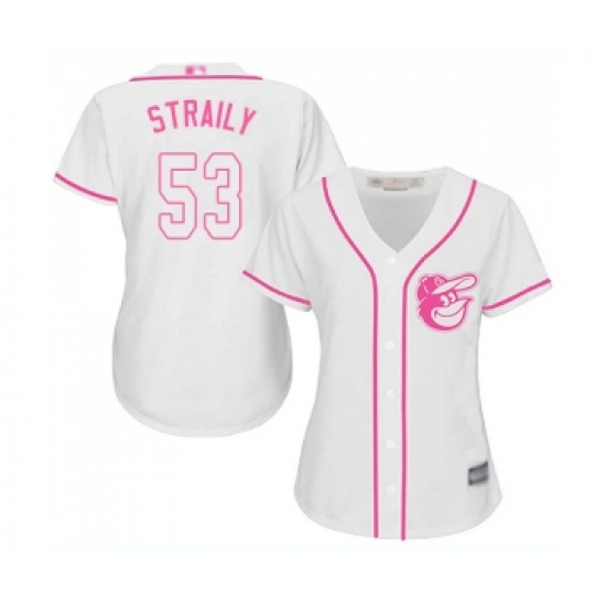 Women's Baltimore Orioles 53 Dan Straily Replica White Fashion Cool Base Baseball Jersey