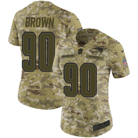 Women's Nike New England Patriots 90 Malcom Brown Limited Camo 2018 Salute to Service NFL Jersey