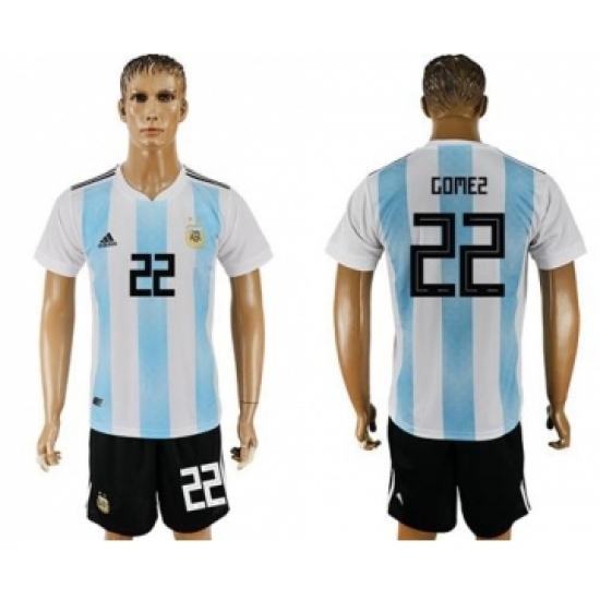 Argentina 22 Gomez Home Soccer Country Jersey