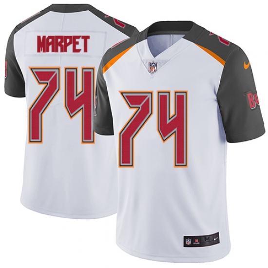 Men's Nike Tampa Bay Buccaneers 74 Ali Marpet White Vapor Untouchable Limited Player NFL Jersey