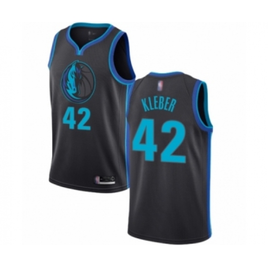Men's Dallas Mavericks 42 Maxi Kleber Authentic Charcoal Basketball Jersey - City Edition