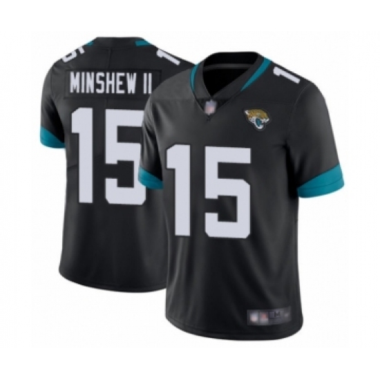 Men's Jacksonville Jaguars 15 Gardner Minshew II Black Team Color Vapor Untouchable Limited Player Football Jersey