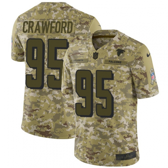 Men's Nike Atlanta Falcons 95 Jack Crawford Limited Camo 2018 Salute to Service NFL Jersey