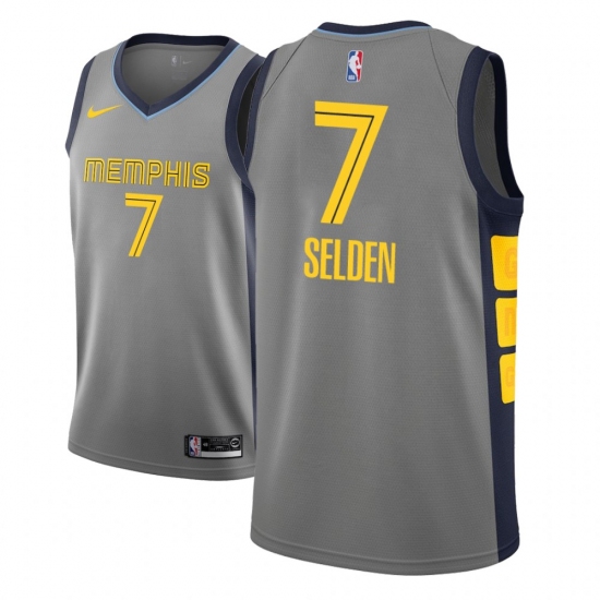 Men NBA 2018-19 Memphis Grizzlies 7 Wayne Selden City Edition Gray Jersey