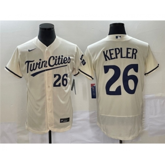 Men's Minnesota Twins 26 Max Kepler Cream Flex Base Stitched Baseball Jersey