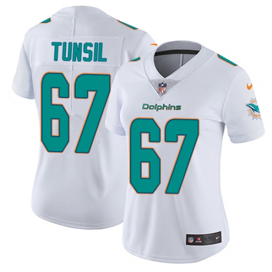 Women's Nike Miami Dolphins 67 Laremy Tunsil White Vapor Untouchable Limited Player NFL Jersey