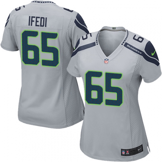 Women's Nike Seattle Seahawks 65 Germain Ifedi Game Grey Alternate NFL Jersey