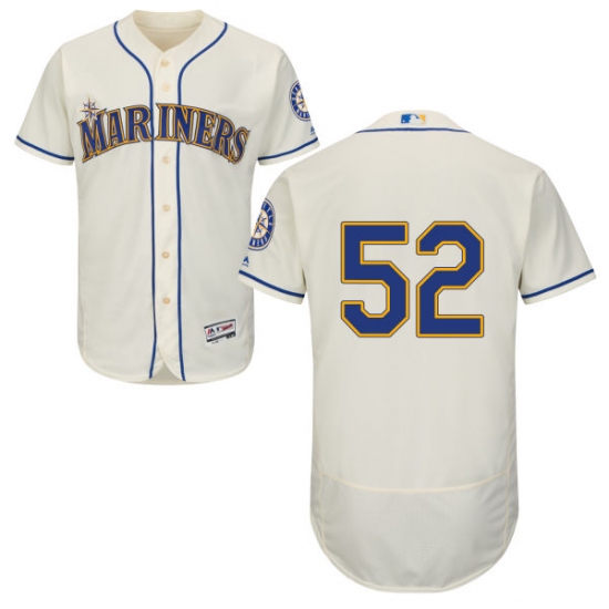Men's Majestic Seattle Mariners 52 Carlos Ruiz Cream Flexbase Authentic Collection MLB Jersey
