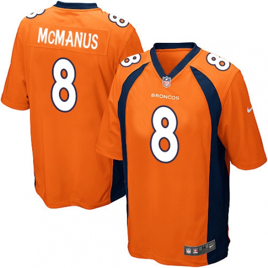 Men's Nike Denver Broncos 8 Brandon McManus Game Orange Team Color NFL Jersey