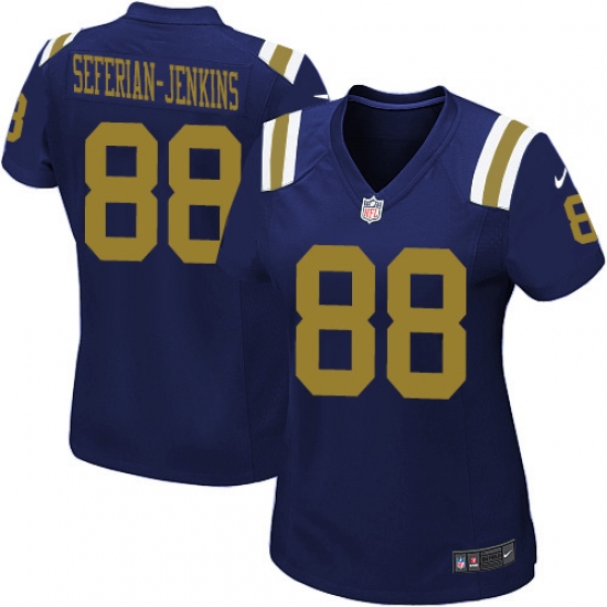 Women's Nike New York Jets 88 Austin Seferian-Jenkins Elite Navy Blue Alternate NFL Jersey