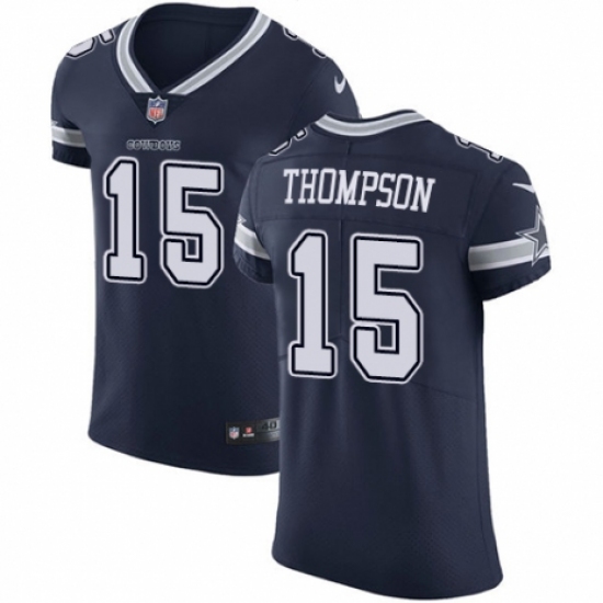 Men's Nike Dallas Cowboys 15 Deonte Thompson Navy Blue Team Color Vapor Untouchable Elite Player NFL Jersey