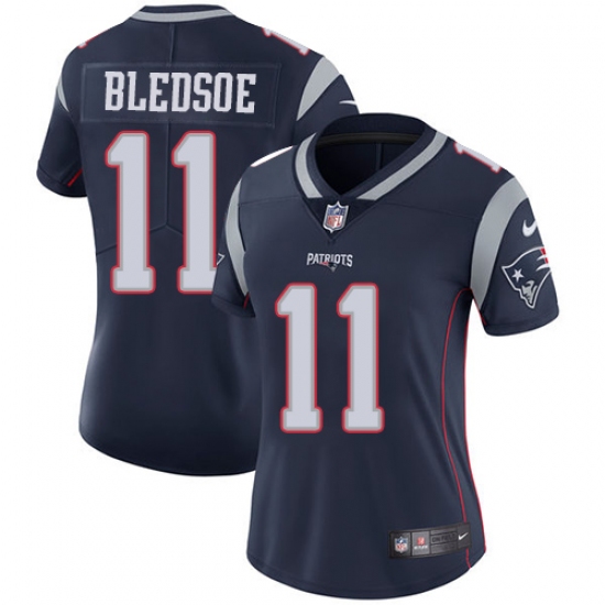 Women's Nike New England Patriots 11 Drew Bledsoe Navy Blue Team Color Vapor Untouchable Limited Player NFL Jersey
