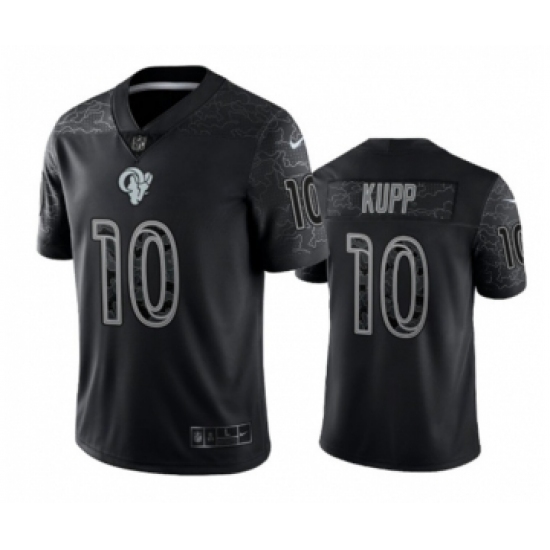 Men's Los Angeles Rams 10 Cooper Kupp Black Reflective Limited Stitched Football Jersey