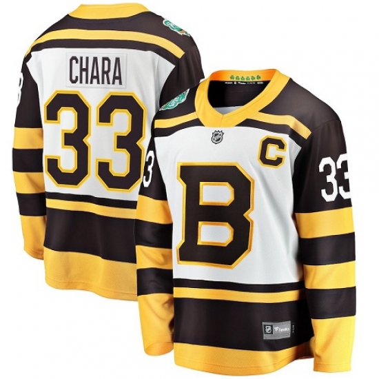 Youth Boston Bruins 33 Zdeno Chara White 2019 Winter Classic Fanatics Branded Breakaway NHL Jersey