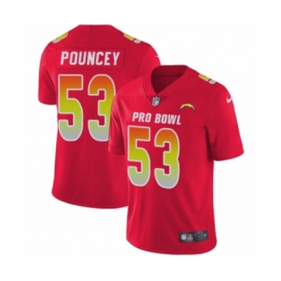 Men's Nike Los Angeles Chargers 53 Mike Pouncey Limited Red AFC 2019 Pro Bowl NFL Jersey