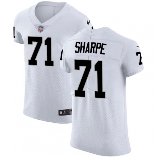 Men's Nike Oakland Raiders 71 David Sharpe White Vapor Untouchable Elite Player NFL Jersey