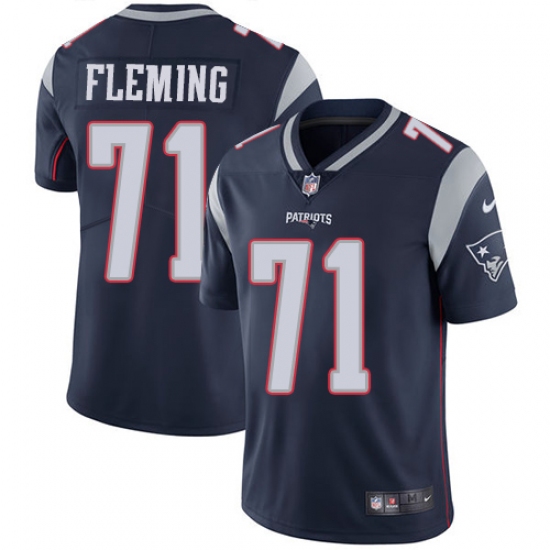 Youth Nike New England Patriots 71 Cameron Fleming Navy Blue Team Color Vapor Untouchable Limited Player NFL Jersey