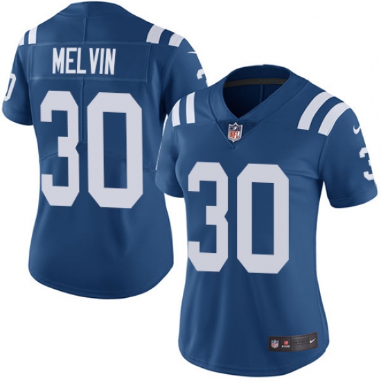 Women's Nike Indianapolis Colts 30 Rashaan Melvin Royal Blue Team Color Vapor Untouchable Elite Player NFL Jersey