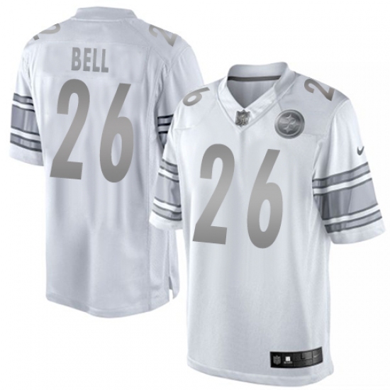 Men's Nike Pittsburgh Steelers 26 Le'Veon Bell Limited White Platinum NFL Jersey