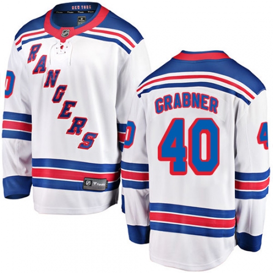 Men's New York Rangers 40 Michael Grabner Fanatics Branded White Away Breakaway NHL Jersey