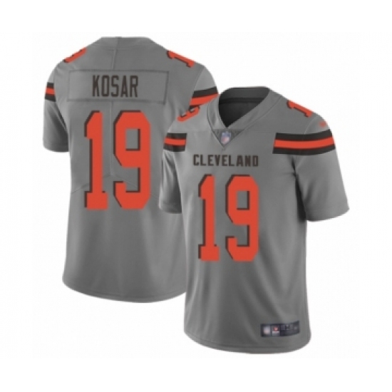 Youth Cleveland Browns 19 Bernie Kosar Limited Gray Inverted Legend Football Jersey