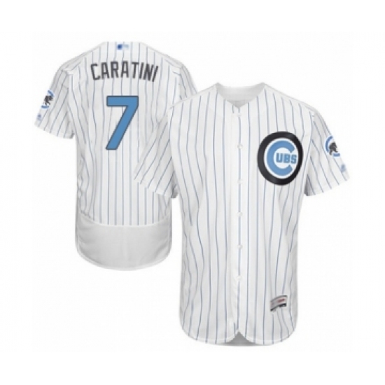 Men's Chicago Cubs 7 Victor Caratini Authentic White 2016 Father's Day Fashion Flex Base Baseball Player Jersey