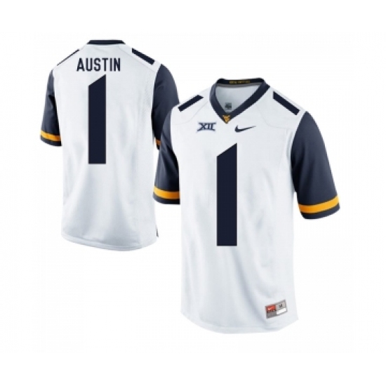 West Virginia Mountaineers 1 Tavon Austin White College Football Jersey