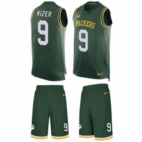 Men's Nike Green Bay Packers 9 DeShone Kizer Limited Green Tank Top Suit NFL Jersey