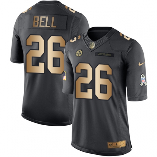 Youth Nike Pittsburgh Steelers 26 Le'Veon Bell Limited Black/Gold Salute to Service NFL Jersey