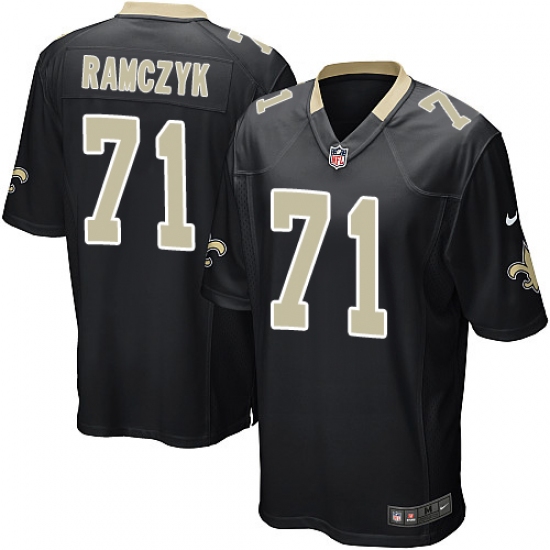 Men's Nike New Orleans Saints 71 Ryan Ramczyk Game Black Team Color NFL Jersey