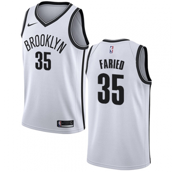 Youth Nike Brooklyn Nets 35 Kenneth Faried Swingman White NBA Jersey - Association Edition