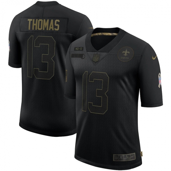 Men's New Orleans Saints 13 Michael Thomas Black Nike 2020 Salute To Service Limited Jersey