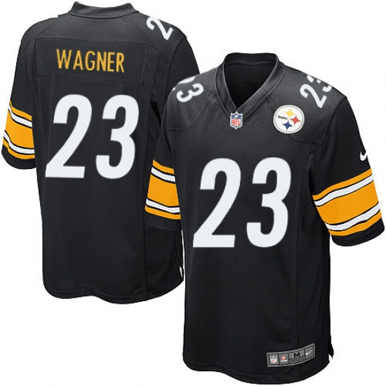 Men's Nike Pittsburgh Steelers 23 Mike Wagner Game Black Team Color NFL Jersey