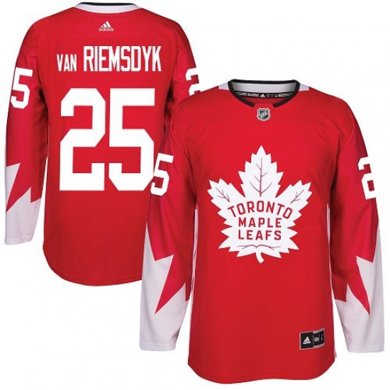 Men's Adidas Toronto Maple Leafs 25 James Van Riemsdyk Authentic Red Alternate NHL Jersey