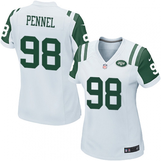 Women's Nike New York Jets 98 Mike Pennel Game White NFL Jersey