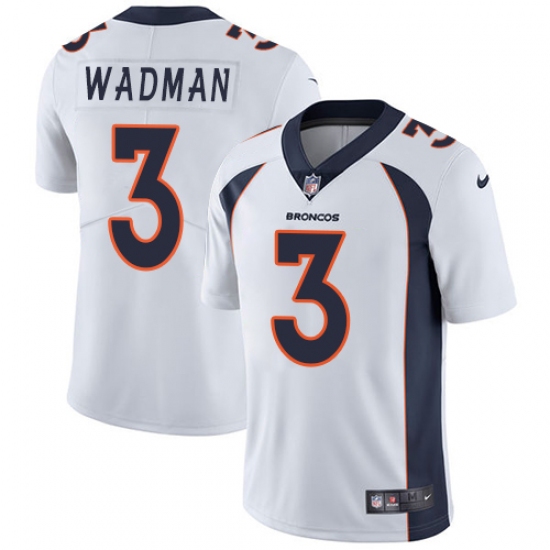 Youth Nike Denver Broncos 3 Colby Wadman White Vapor Untouchable Limited Player NFL Jersey