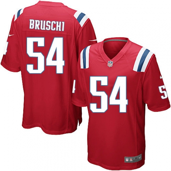 Men's Nike New England Patriots 54 Tedy Bruschi Game Red Alternate NFL Jersey