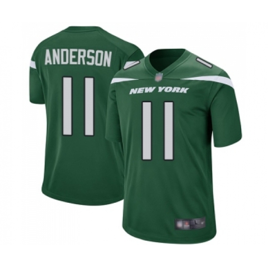 Men's New York Jets 11 Robby Anderson Game Green Team Color Football Jersey