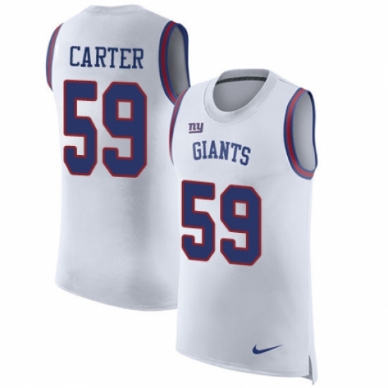 Men's Nike New York Giants 59 Lorenzo Carter White Rush Player Name & Number Tank Top NFL Jersey