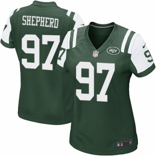 Women's Nike New York Jets 97 Nathan Shepherd Game Green Team Color NFL Jersey