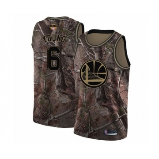 Youth Golden State Warriors 6 Nick Young Swingman Camo Realtree Collection Basketball 2019 Basketball Finals Bound Jersey