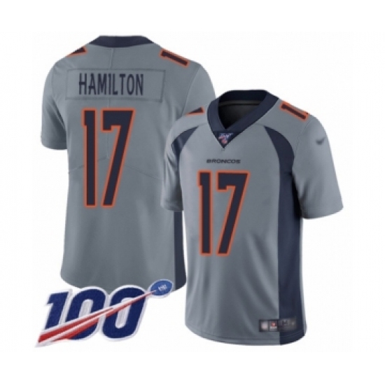 Youth Denver Broncos 17 DaeSean Hamilton Limited Silver Inverted Legend 100th Season Football Jersey