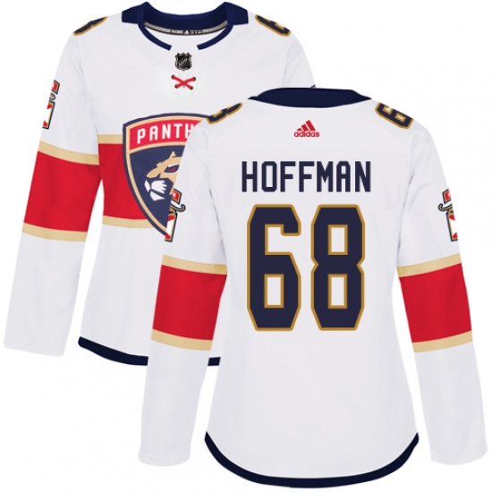 Women's Adidas Florida Panthers 68 Mike Hoffman Authentic White Away NHL Jersey