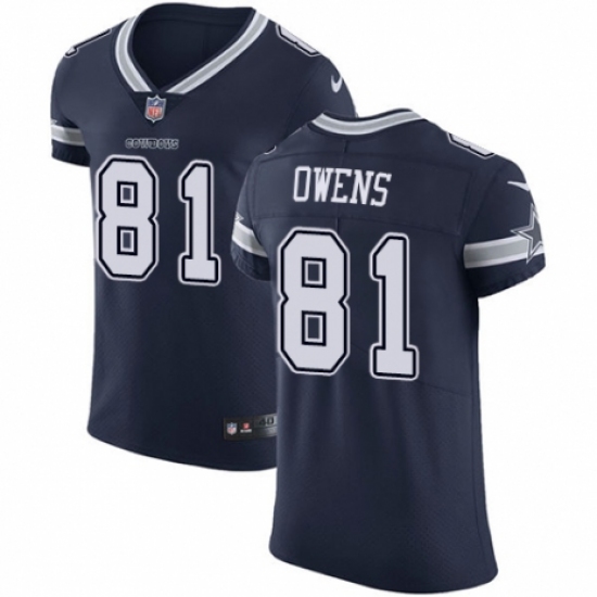 Men's Nike Dallas Cowboys 81 Terrell Owens Navy Blue Team Color Vapor Untouchable Elite Player NFL Jersey
